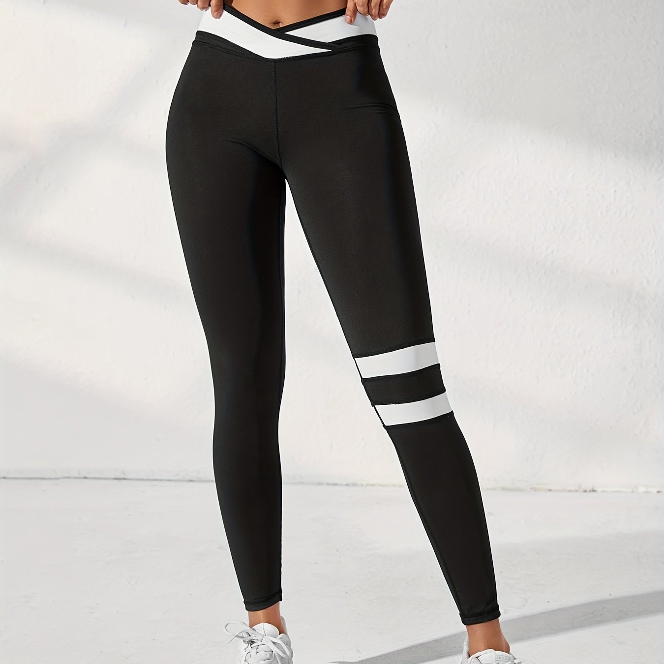 Cross Waist Sports Leggings Running Yoga Pants