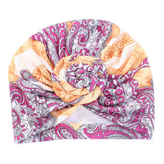 African Style Print Top Knot Girls Flower Baby Hat Bandana