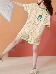 Dinosaur Pajamas Set Short Sleeve Top & Shorts