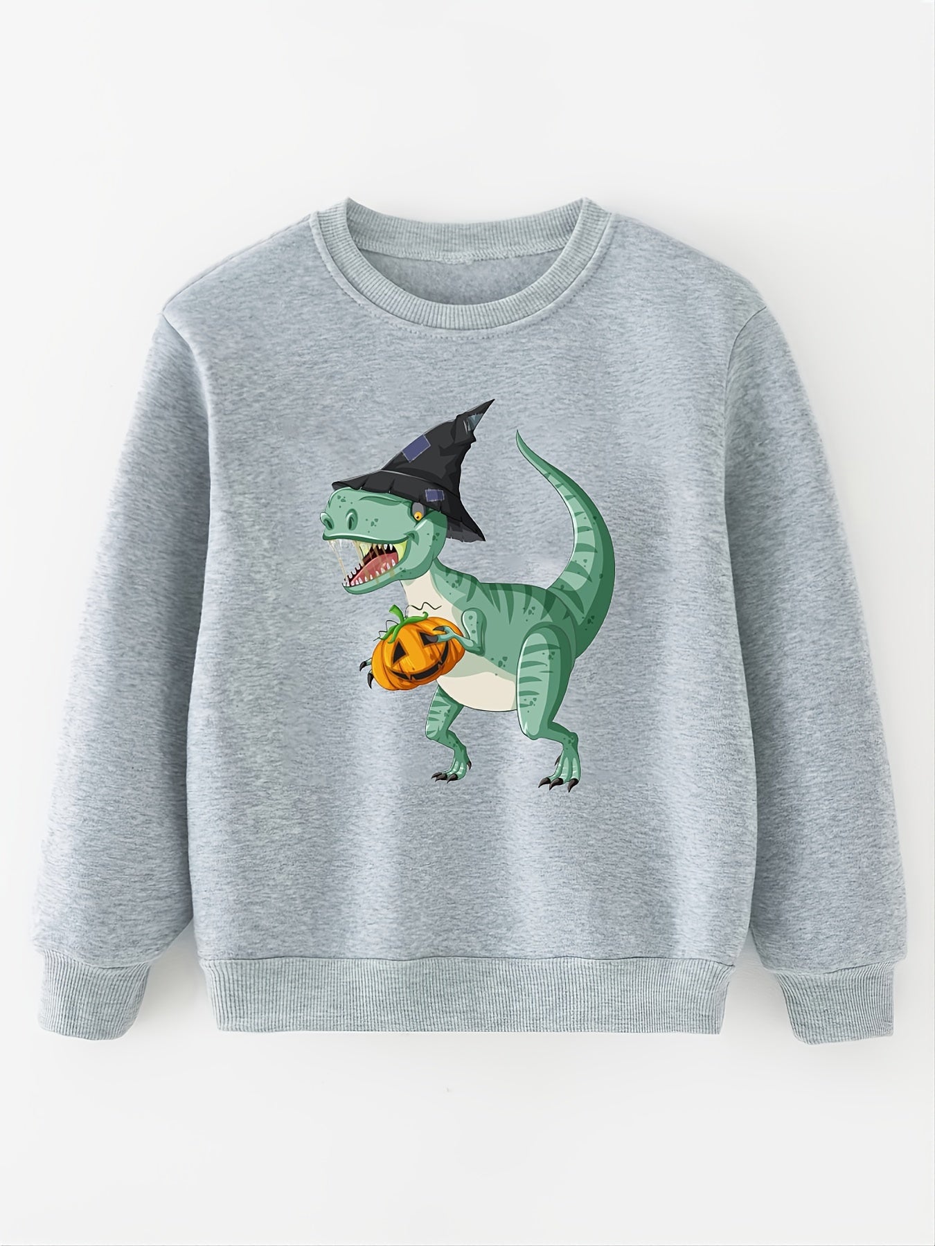 Dino & Pumpkin Girls Sweatshirt for Halloween Party