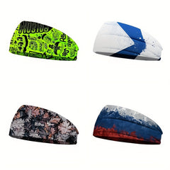 Men's Printed Knit Sports Headband - Sweatband Yoga & Cross Neckband
