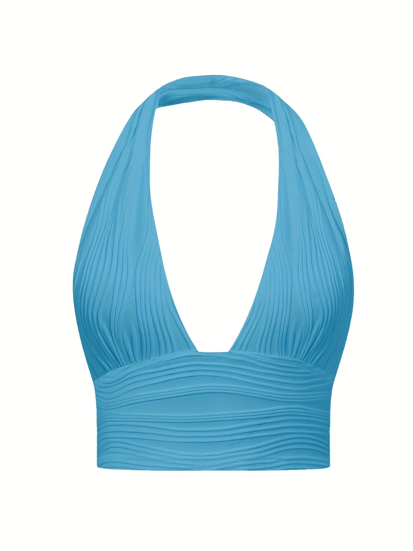 Y2K Ruched Halter Neck Top Sexy Backless Summer Women's Clothing