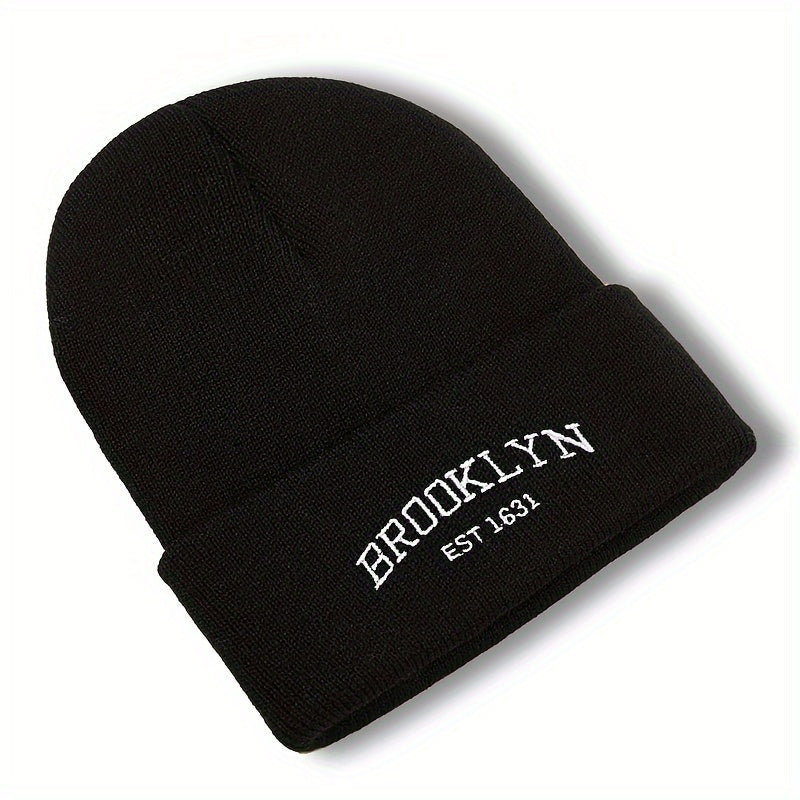 Unisex BROOKLYN Embroidered Knit Hat for Autumn and Winter