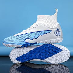 Boy's High Top TF Football Boots Outdoor Anti skid Breathable Soccer Cleats