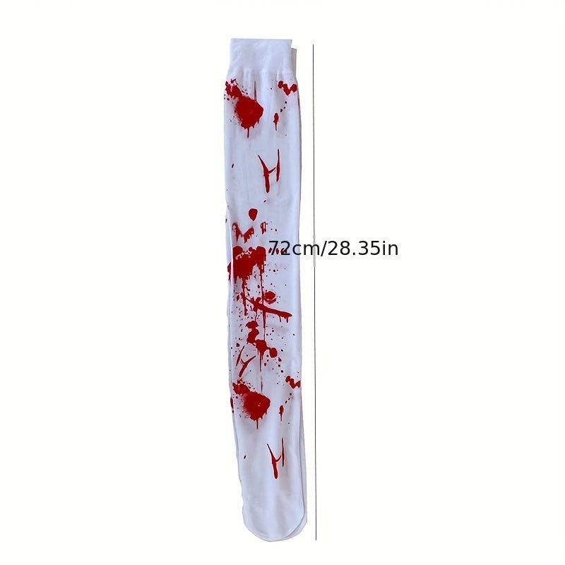 Blood Print Calf Socks Halloween Cosplay Knee High Socks