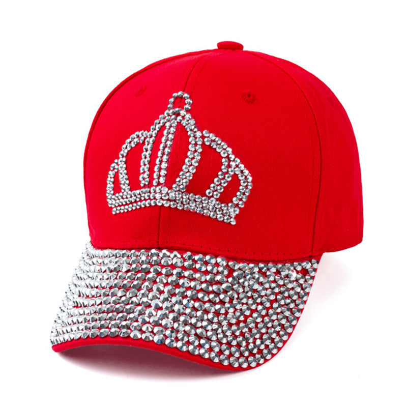 Crown Rhinestone Baseball Cap Ladies Snapback Denim Hat Valentines