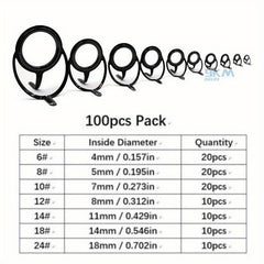 Stainless Steel Fishing Rod Guide Rings 4-38mm 50pcs/100pcs