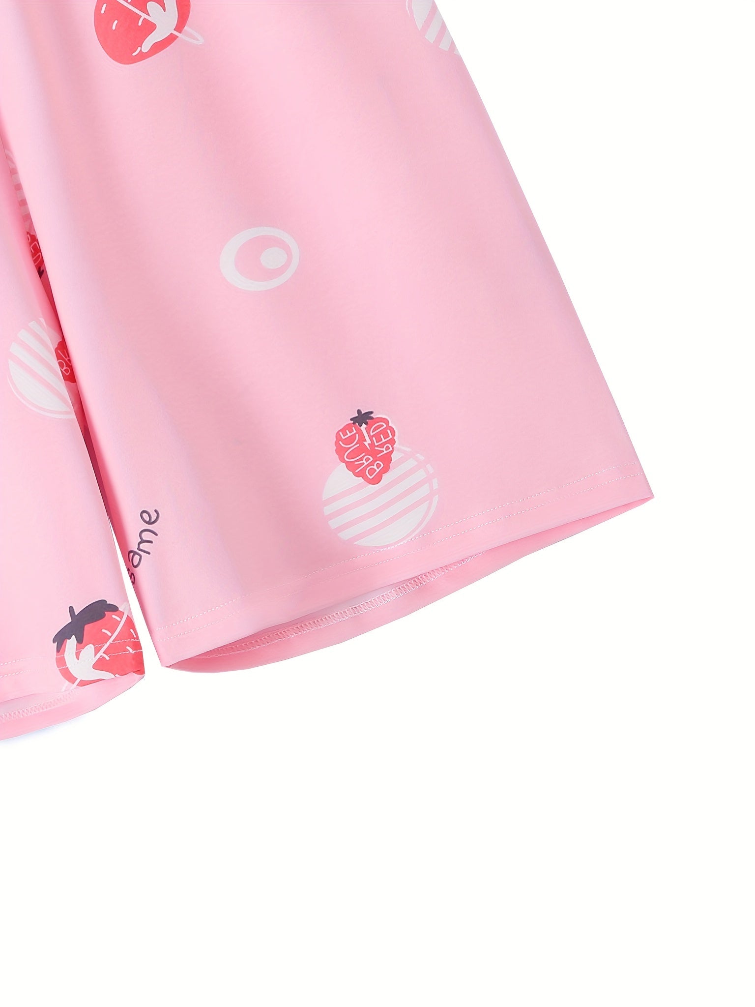 Women's Strawberry & Letter Print High Stretch Shorts