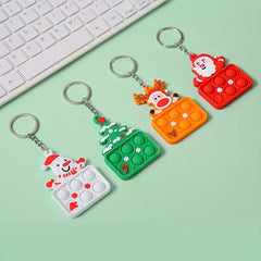 Christmas Series Silicone Keychain Toy Pendant Party Decor