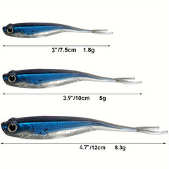 6pcs Fork Tail Fishing Lure Bionic Soft Lure Artificial Swimbait