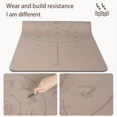 Non-Slip Rubber Yoga Mat with Position Guide Line 72.83x26.77in