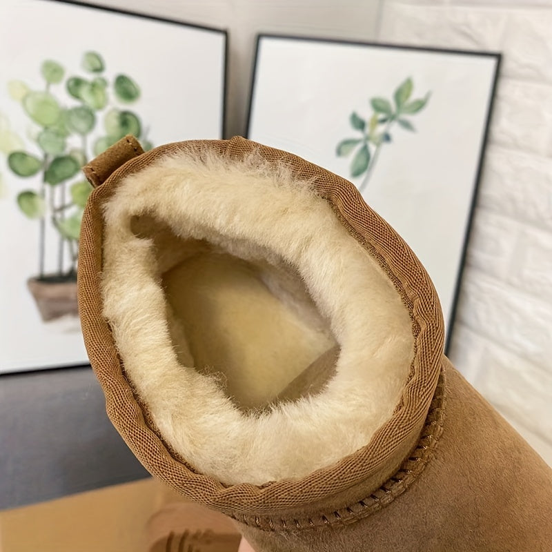 Women's Snow Boots Plush Lined Slip On Short Boots