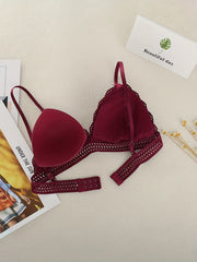 3pcs Girls Lace Camisole Bras No Steel Ring Soft Bralette Underwear