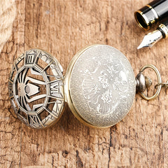 Bronze Spider Pocket Watch Animal Pattern Quartz Thin Chain Gift