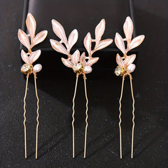 Crystal Flower Hair Pin U-shaped Hairpin Head Jewelry