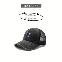 Flag Butterfly Trucker Hat Printed Mesh Baseball Cap Independence Dad Hats