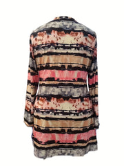 Women's Allover Print Open Front Cardigan