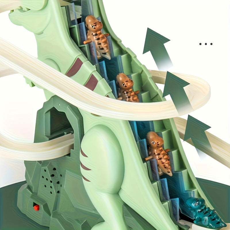Jurassic Dino Slide Playset with 15 Cars Green Small Explorer Friction Game