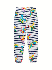 Girls Stripe Butterfly Print Pajamas Set