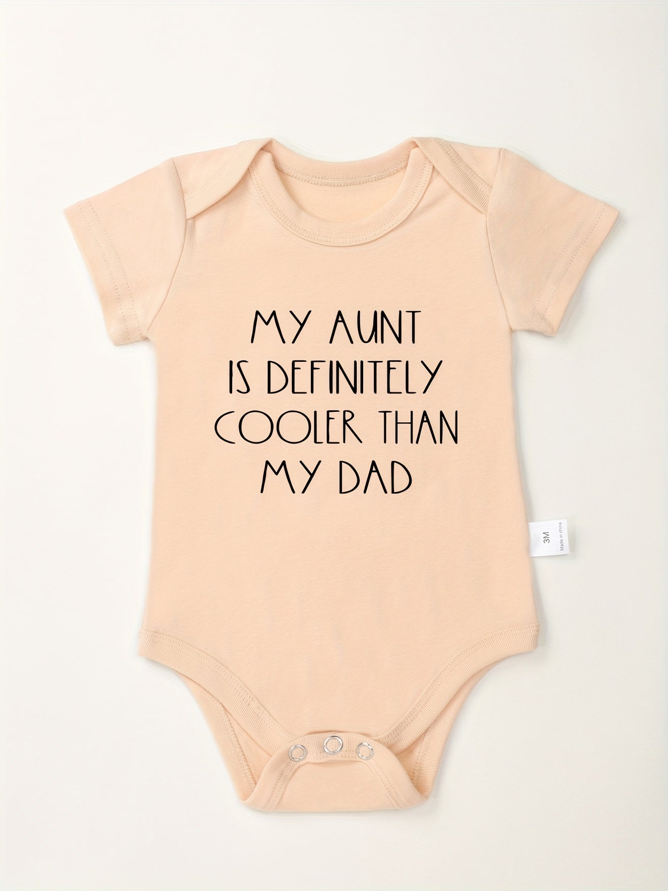 Baby Girls Casual My Aunt Is Definitely Cooler Than My Dad Short Sleeve Onesie