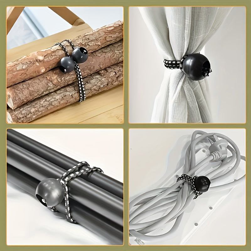 30pcs Elastic Rope w/ Ball for Camping Tent Storage Bungee Balls Fixed Rope