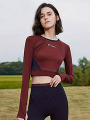 2pc Yoga Sets Block Soft Crop Top & Letter Print Leggings Women's Activewear