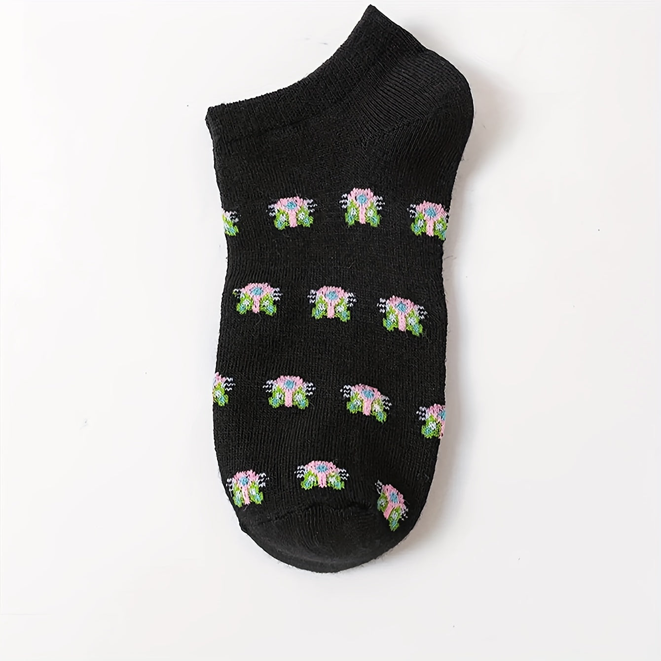 5 Pairs Cat Print Ankle Socks Women's Stockings