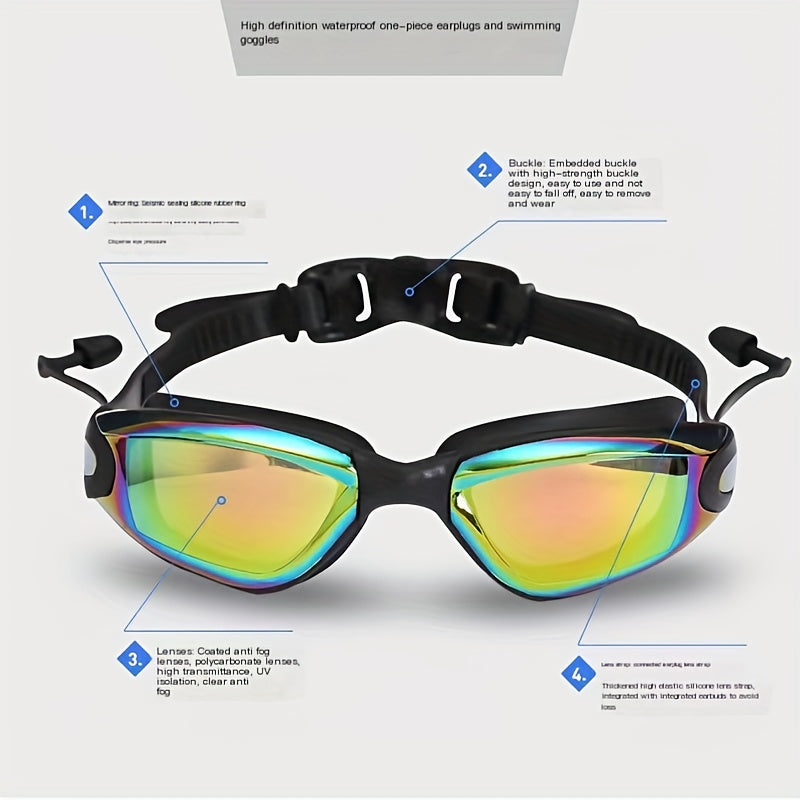 Waterproof Anti-fog Electroplating Swim Goggles Unisex Adults