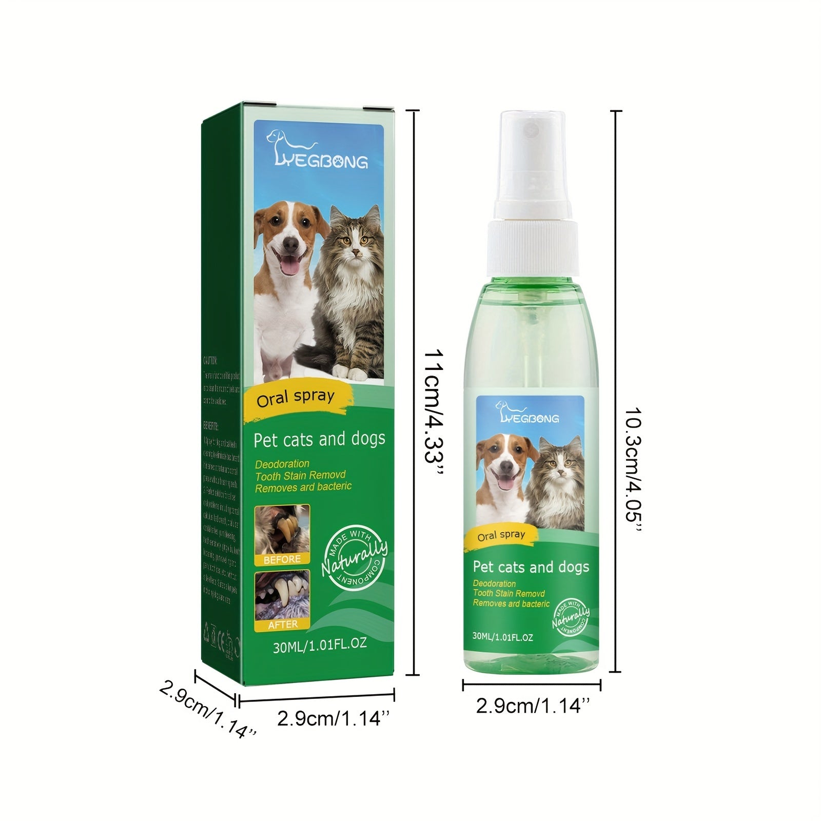 30ml Oral Dog Spray Freshens Breath and Removes Tartar