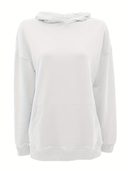 Kangaroo Pocket Hoodie Casual Long Sleeve Sweatshirt Women's Clothing