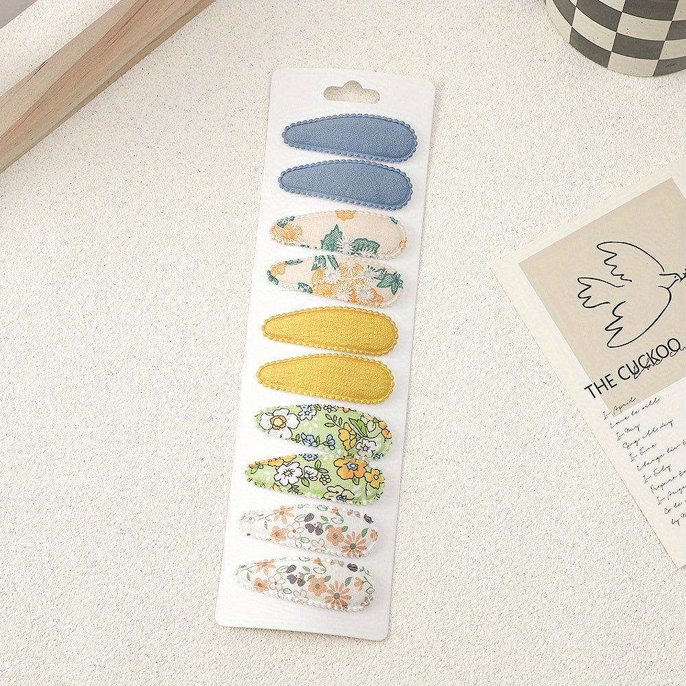 10pcs Flower Pattern Hairpins Hair Clips For Girls Headband Kids Accessories