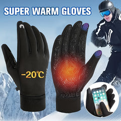 Windproof Waterproof Cycling Gloves Touch Screen Reflective Strip