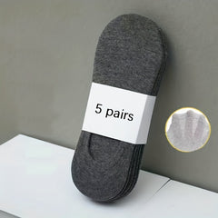 5 Pairs Unisex No Show Socks Breathable Anti-odor Casual Socks