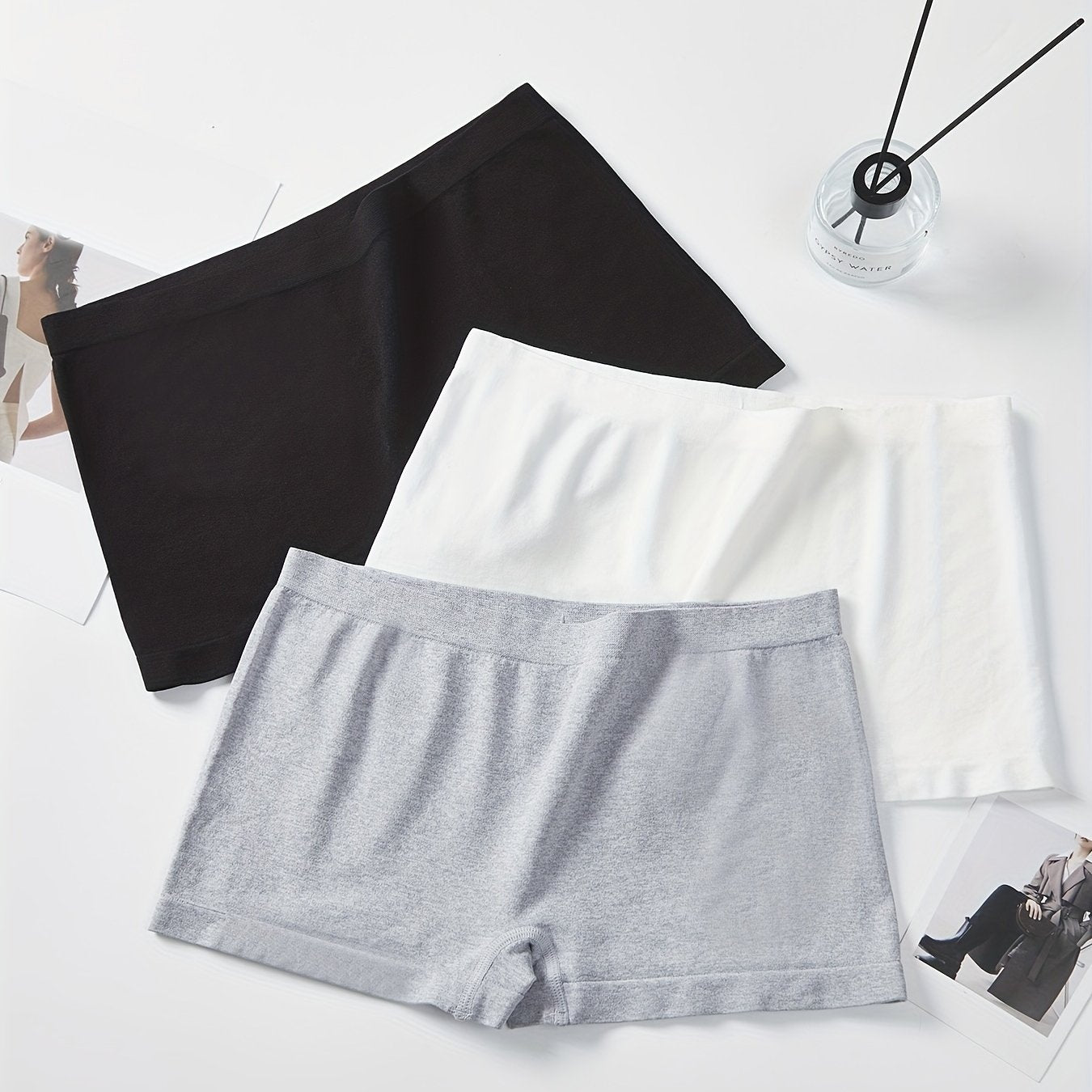 3 Pack Plus Size Seamless Boy Shorts Set