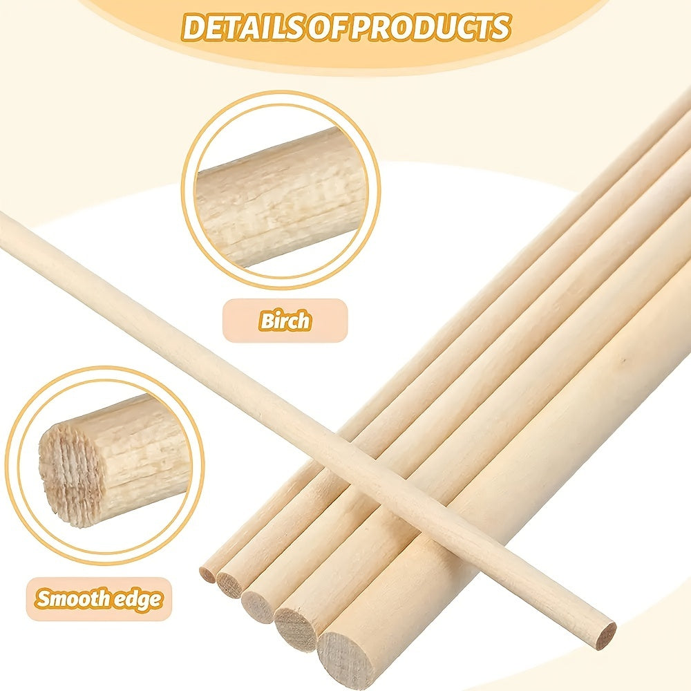 50pcs Birch Wooden Stick Combination Set DIY Building Model Material