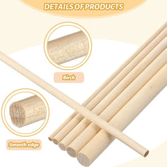 50pcs Birch Wooden Stick Combination Set DIY Building Model Material