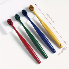 2pcs Macaron Wide Head Toothbrush Couple Bamboo Charcoal Soft Bristle