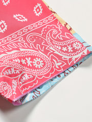 Mens Hawaiian Shirt Paisley Print for Summer Vacation