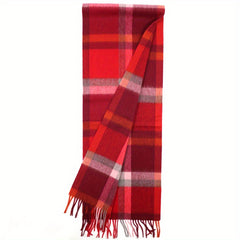 Warm Plaid Scarf Retro Fringed Scarf for Outdoor