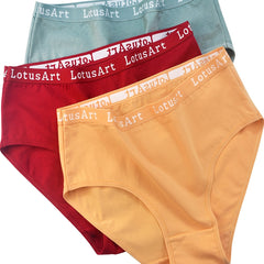 3pcs High Waist Letter Briefs Intimates Panties Women's Lingerie