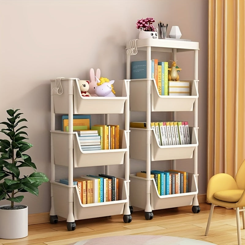 Small Stroller Shelf Floor Layer Household Living Room Snack Bookshelf Storage
