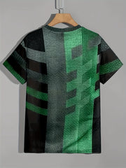 Men's Vintage Printed Sports T-shirt Casual Round Neck Tee Shirt