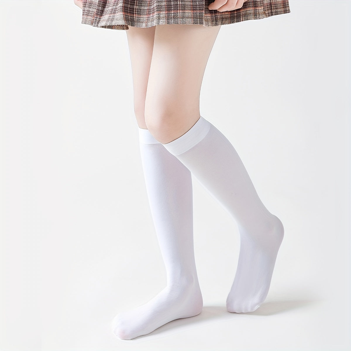 Girls Knee High Socks Solid Casual Comfortable Socks For Kids Teen