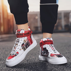 Men's High Top Skate Shoes Lace up Sneakers