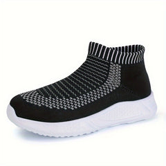 Boy's Woven Knit Breathable Sock Shoes Comfy Non Slip Soft Sole Sneakers