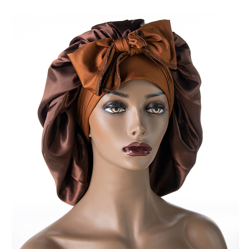 Women Beanie Satin Bonnet w/ Ties Bridal Party Gift