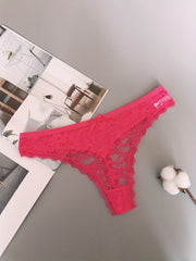 6pcs Floral Lace Mesh Thongs Stretch Panties Women's Lingerie