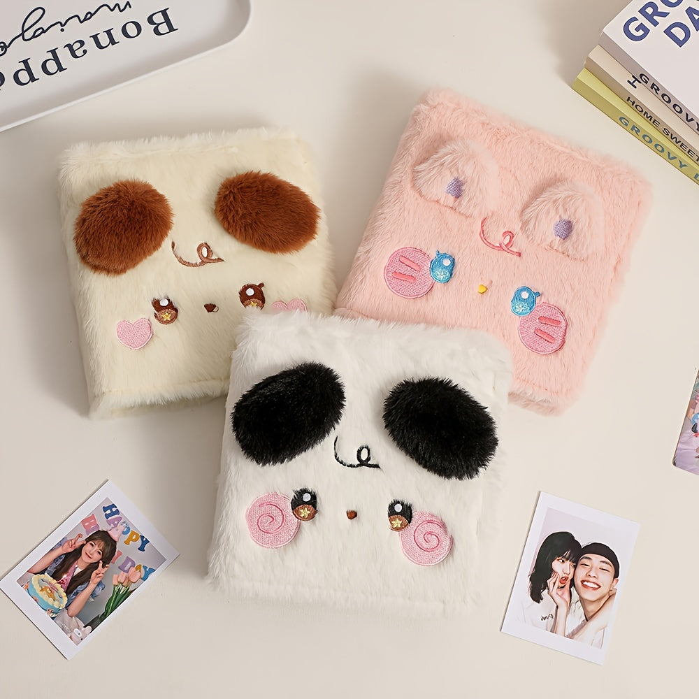 Plush Cartoon Puppy & Kitty Square Photo Album