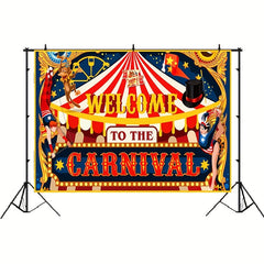 1pc Circus Decoration Welcome To The Carnival Banner Background