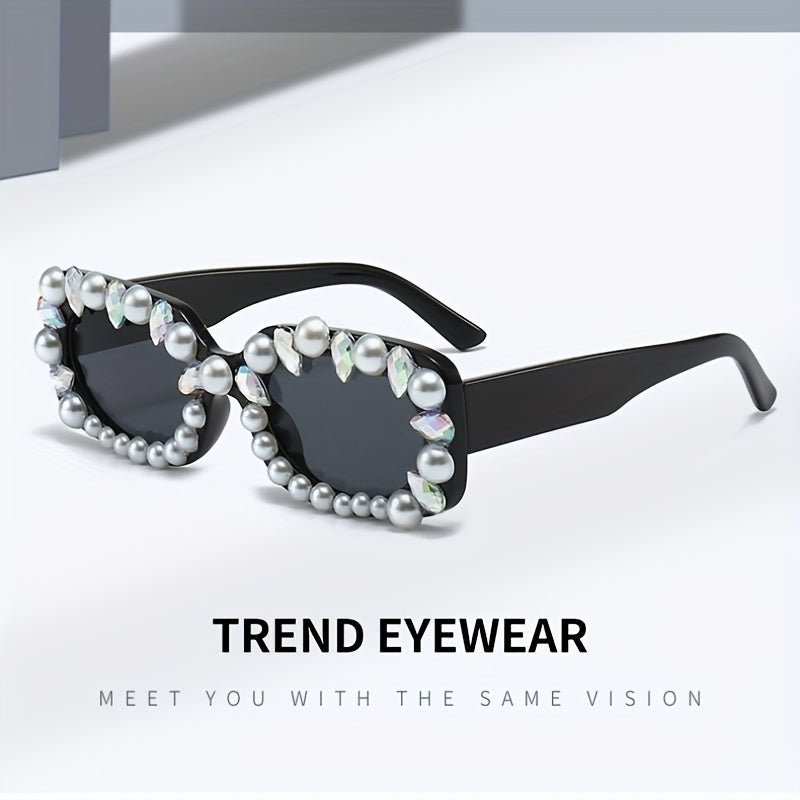 Diamond & Pearl Decorated Street Sunglasses UV400